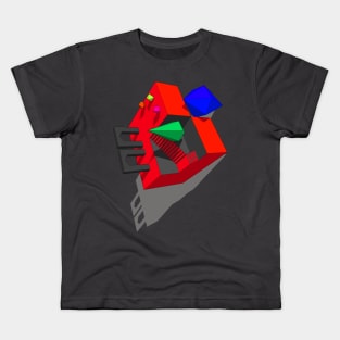 Geometrical Choice Red Cube Kids T-Shirt